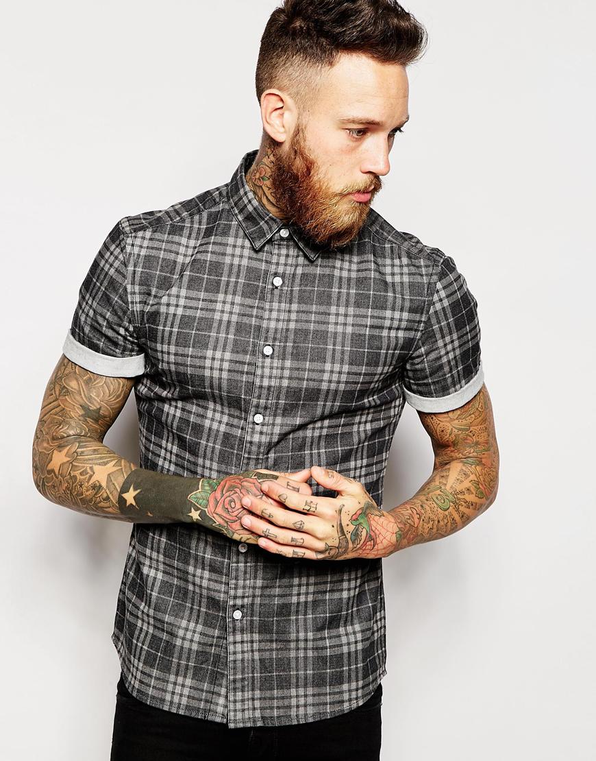 Skinny Check Shirt with Short Sleeves – Shophistic Lite