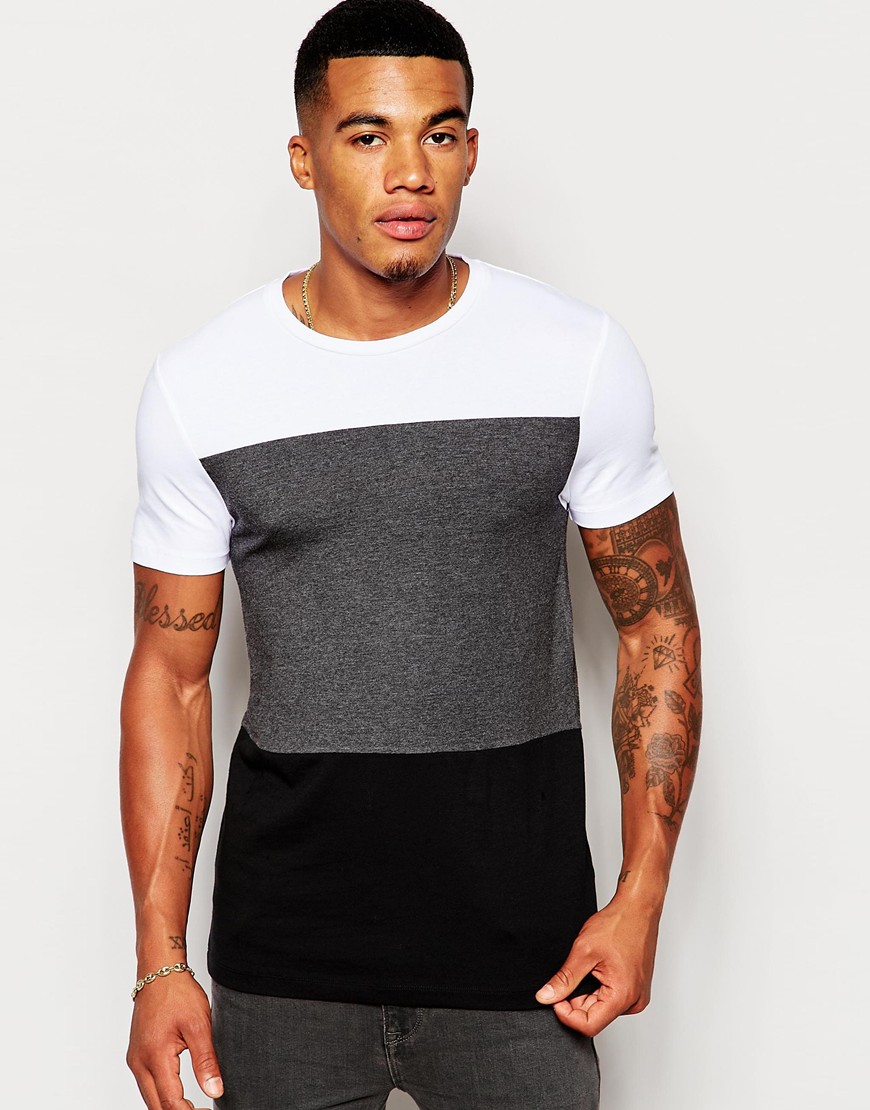 Kristendom Outlaw Optimistisk Muscle Fit T-Shirt With Block Stripe In Stretch – Shophistic