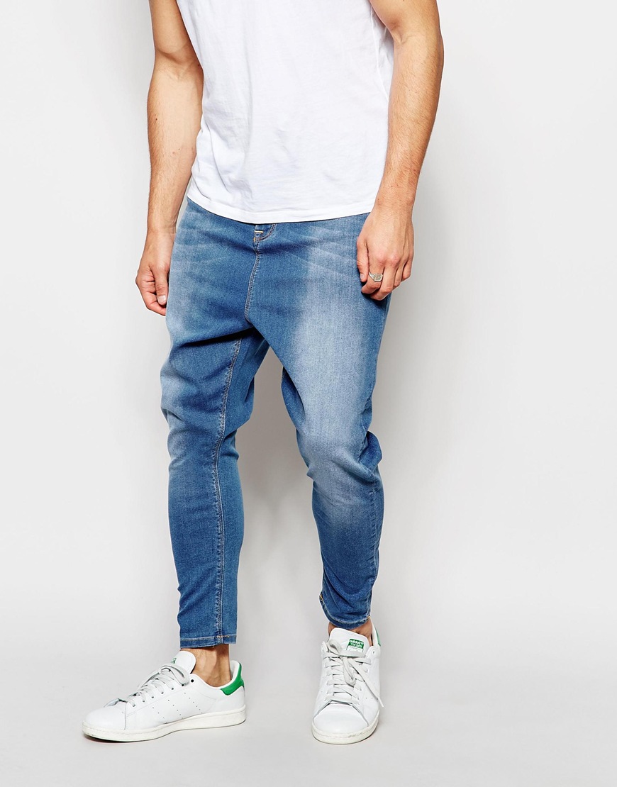 drop crotch skinny jeans